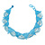 Light Blue/ Transparent Glass Bead Lacy Choker Necklace - 36cm L/ 3cm Ext