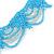 Light Blue/ Transparent Glass Bead Lacy Choker Necklace - 36cm L/ 3cm Ext - view 3
