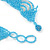 Light Blue/ Transparent Glass Bead Lacy Choker Necklace - 36cm L/ 3cm Ext - view 4
