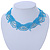 Light Blue/ Transparent Glass Bead Lacy Choker Necklace - 36cm L/ 3cm Ext - view 2