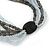 Grey/ Frosted White Multistrand Glass Bead Long Necklace - 86cm L - view 4