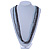 Grey/ Frosted White Multistrand Glass Bead Long Necklace - 86cm L - view 2