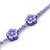 Children's Purple Floral Necklace with Silver Tone Closure - 36cm L/ 6cm Ext - view 3