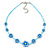 Children's Blue Floral Necklace with Silver Tone Closure - 36cm L/ 6cm Ext - view 6