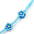 Children's Blue Floral Necklace with Silver Tone Closure - 36cm L/ 6cm Ext - view 3