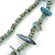 Ethnic Multistrand Sea Green Glass Necklace With Wood Hook Closure - 50cm L - view 5