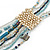 Light Blue/ Antique White/ Peacock Glass Bead Tassel Necklace with Button and Loop Closure - 44cm L (Necklace)/ 17cm L (Tassel)50 - view 9
