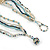 Light Blue/ Antique White/ Peacock Glass Bead Tassel Necklace with Button and Loop Closure - 44cm L (Necklace)/ 17cm L (Tassel)50 - view 4