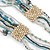 Light Blue/ Antique White/ Peacock Glass Bead Tassel Necklace with Button and Loop Closure - 44cm L (Necklace)/ 17cm L (Tassel)50 - view 10