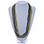 Long Multistrand Light Green/ Grey Glass Bead Necklace - 90cm L - view 2