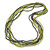 Long Multistrand Light Green/ Grey Glass Bead Necklace - 90cm L - view 1