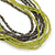 Long Multistrand Light Green/ Grey Glass Bead Necklace - 90cm L - view 6