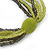 Long Multistrand Light Green/ Grey Glass Bead Necklace - 90cm L - view 3