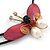 Shell Butterfly and Freshwater Pearl Flower Flex Wire Choker Necklace - Adjustable - view 7