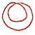 Multistrand Twisted Red/ White Glass Bead Long Necklace - 112cm L - view 8