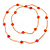 Long Orange Glass Bead, Ceramic Star Necklace - 106cm L - view 7