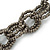 Chunky Oval Link Metallic Grey Glass Bead Long Necklace - 100cm L - view 4