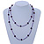 Metallic Purple/ Violet Glass Bead Long Sinlge Strand Necklace - 114cm L - view 2