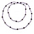 Metallic Purple/ Violet Glass Bead Long Sinlge Strand Necklace - 114cm L - view 6