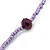 Metallic Purple/ Violet Glass Bead Long Sinlge Strand Necklace - 114cm L - view 5