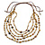 Long Multistrand, Layered Dark Brown, Golden Brown Sea Shell Bead Necklace with Suede Cord - Adjustable - 72cm/ 110cm L - view 7