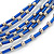 Blue Glass Bead Multistrand Necklace In Silver Tone - 48cm L/ 3cm Ext - view 3
