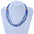 Blue Glass Bead Multistrand Necklace In Silver Tone - 48cm L/ 3cm Ext - view 2