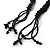 Long Black Glass Bead Lariat Necklace - 118cm L - view 8