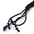 Long Black Glass Bead Lariat Necklace - 118cm L - view 9