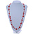 Long Red/ Transparent Glass Bead Necklace - 104cm L - view 4