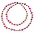Long Fuchsia Shell Nugget and Transparent Glass Crystal Bead Necklace - 110cm L - view 4