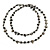 Long Black Shell Nugget and Transparent Glass Crystal Bead Necklace - 110cm L - view 4