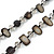 Long Black Shell Nugget and Transparent Glass Crystal Bead Necklace - 110cm L - view 3