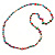 Long Multicoloured Shell Nugget and Glass Crystal Bead Necklace - 120cm L - view 11