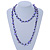 Long Purple Shell Nugget and Glass Crystal Bead Necklace - 110cm L - view 2