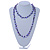 Long Purple Shell Nugget and Glass Crystal Bead Necklace - 110cm L - view 7