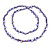 Long Purple Shell Nugget and Glass Crystal Bead Necklace - 110cm L - view 4