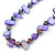 Long Purple Shell Nugget and Glass Crystal Bead Necklace - 110cm L - view 5