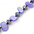 Long Purple Shell Nugget and Glass Crystal Bead Necklace - 110cm L - view 3