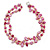 Two Row Fuchsia Shell Nugget and Nude-coloured Glass Crystal Bead Necklace - 44cm L