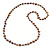Long Brown Shell Nugget and Transparent Glass Crystal Bead Necklace - 110cm L - view 7