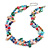 Two Row Multicoloured Shell And Glass Bead Necklace - 44cm L/ 6cm Extender - view 2
