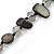 Two Row Black Shell Nugget and Transparent Glass Crystal Bead Necklace - 44cm L - view 5
