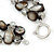 Two Row Black Shell Nugget and Transparent Glass Crystal Bead Necklace - 44cm L - view 4