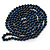 Long Dark Blue Glass Bead Necklace - 150cm Length/ 8mm - view 3