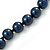 Long Dark Blue Glass Bead Necklace - 150cm Length/ 8mm - view 4