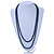 Long Dark Blue Glass Bead Necklace - 150cm Length/ 8mm - view 2