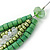 Glass and Wood Bead Multistrand Wire Necklace In Silver Tone - 48cm L/ 3cm Ext - view 3