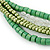 Glass and Wood Bead Multistrand Wire Necklace In Silver Tone - 48cm L/ 3cm Ext - view 5