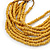 Dusty Yellow Wood and Bronze Glass Bead Multistrand Necklace - 80cm L - view 3